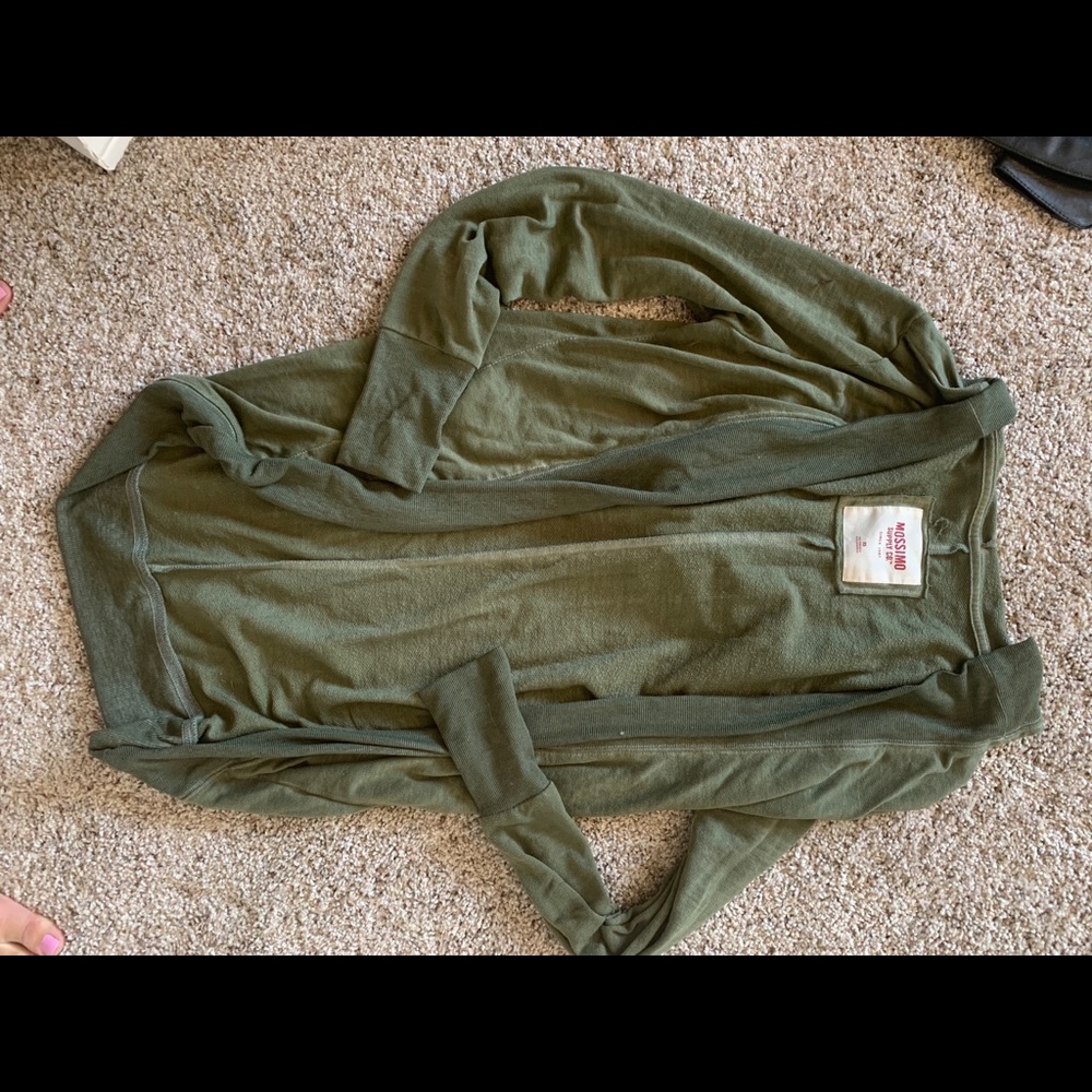 Olive green hooded cardigan
